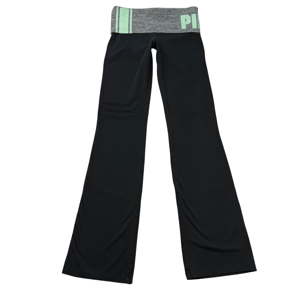 VTG Y2K STYLE Victoria's Secret PINK Ultra Low Rise Flare Yoga Foldover Pants S